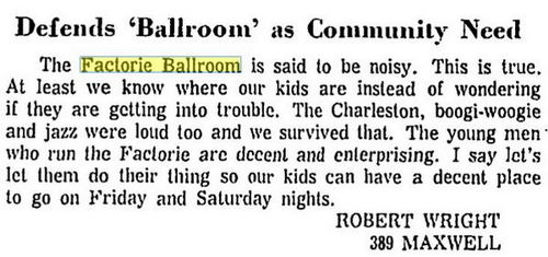 Factorie Ballroom - July 1970 (newer photo)